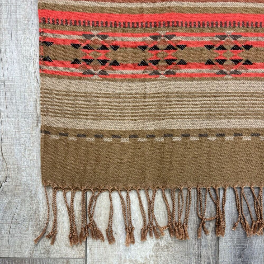 H&M Scarf Shawl Aztec Cowboy Boho Western Oversized Fringe Cozy Festival Rodeo - Picture 2 of 10